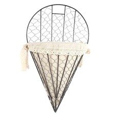  Wrought Iron Rattan Flower Basket Decorative Wall Baskets Hanging Storage