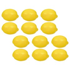 12 Pcs Faux Fruit Decor Realistic Artificial Yellow Lemons with Leaves