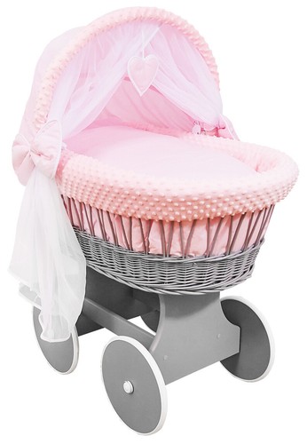 Grey wicker hooded - wicker, wheels