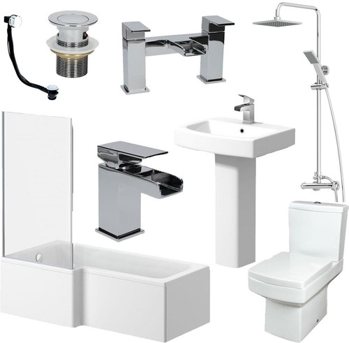 Complete bathroom suite - bathroom, l