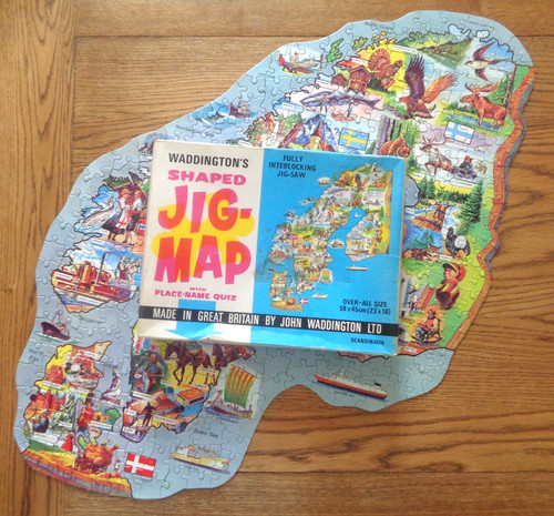 Vintage waddington jig map - waddington's, jig-map