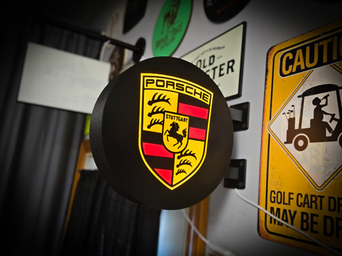 Porsche crest led lightbox - porsche,