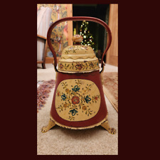 Vintage Dutch Burgundy Floral Bargeware Doofpot