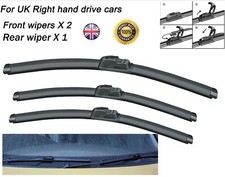 For Ford Fiesta 2001-2007 New Front and Rear Windscreen Wiper Blades 22"16"11"