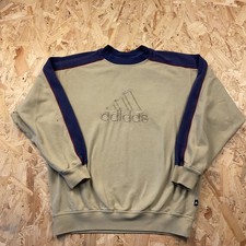 Vintage 2000s Adidas Sweatshirt Y2K Two Tone Light Green Big Logo Medium