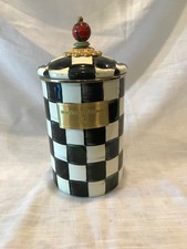 Mackenzie-Childs Courtly Check Large Canister w/ Tartan Plaid Knob