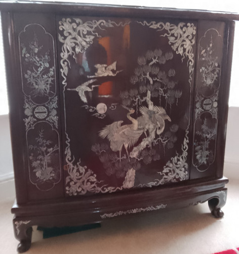 Lacquered asian floral bar - asian,