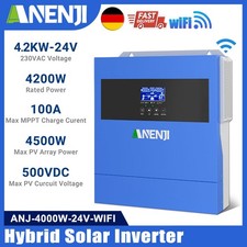 4200W 230V 24V Hybrid Solar Inverter On Off Grid MPPT 100A 500VDC WIFI  
