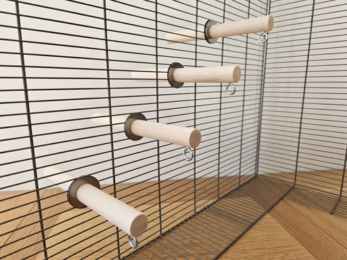 Dual ended cage perches - 4x,