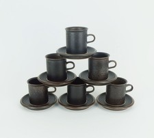 6 COFFEE CUPS with Saucers Arabia ruska ulla procope finland