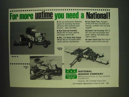 1985 national mower company - company, ad