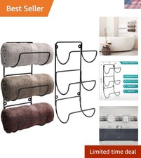 Durable Black 6-Level Towel Holder for Bathrooms, Spas & Salons - Easy Install