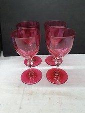 4x Antique Bohemian Ruby Glass