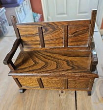 Tallent of Old Bond Street Wooden Music Bench/Chest Box Miniature, As Is, Works