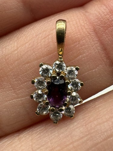 9ct gold amethyst pendant - 9ct,