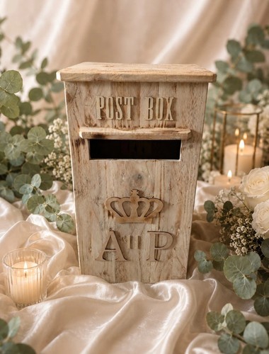 Wedding rustic wooden post box - rustic,
