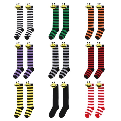 Striped thigh high stockings - high,