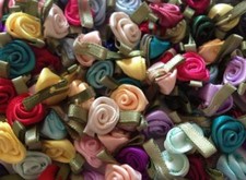 SMALL MINI SATIN RIBBON ROSE