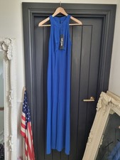 Ossie Clark Cobalt Blue Long Ball Gown Evening Maxi Dress Size UK 12 RRP £99