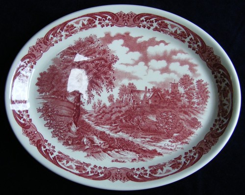 Grindley red white plate - grindley,