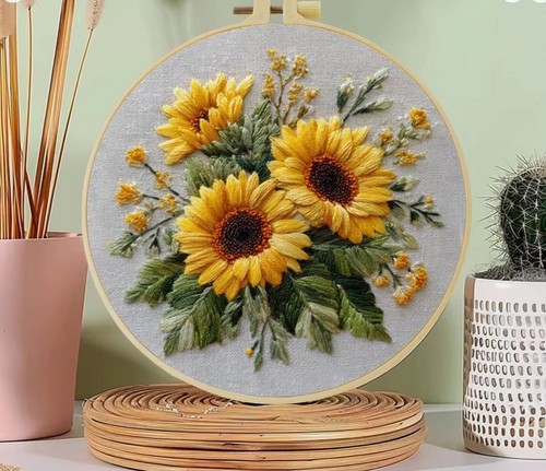 Embroidery kit sun flower - embroidery,