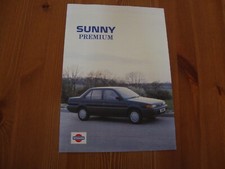 Nissan Sunny Premium Car Sales Brochure 1989 Incl. specifications and colours