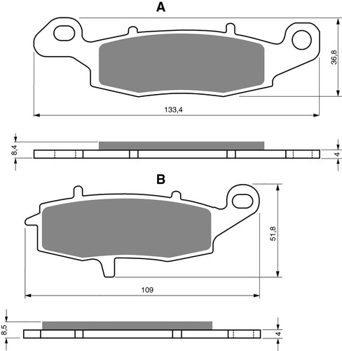 Brake disc pads front h - brake,
