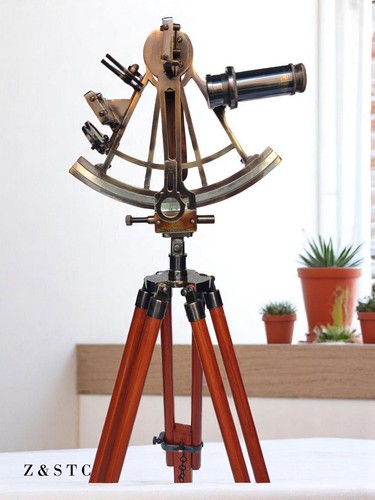 Nautical brass sextant - brass,
