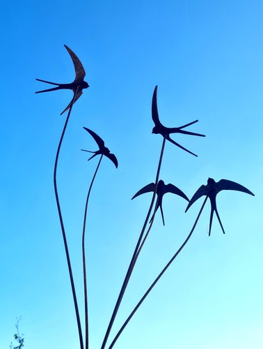 Five swallows metal garden - five,