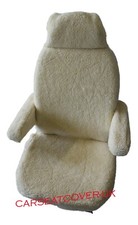 FIAT DUCATO LUXURY MOTORHOME SEAT COVERS - FAUX SHEEPSKIN PAIR + ARMREST COVERS