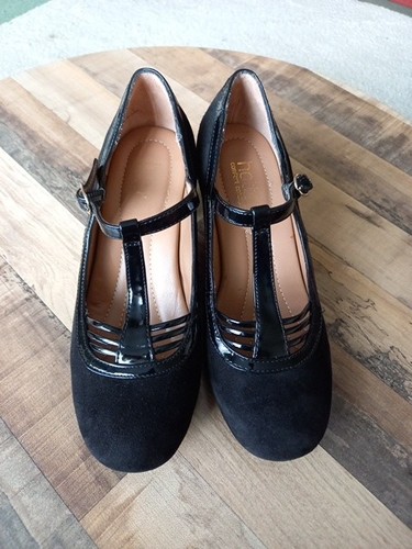 Hotter black suede leather - black,