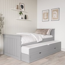 Single Bed Grey Wooden with