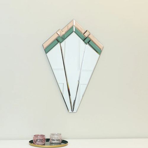 Green pink glass art - green,