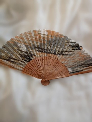 Wooden folding fan with - wooden,
