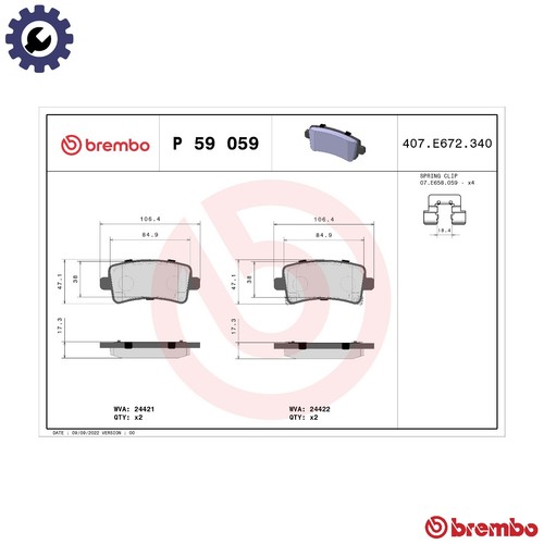 Brake pad set disc - set,