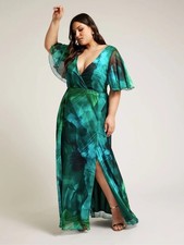 Fab Green Angel Sleeve Evening