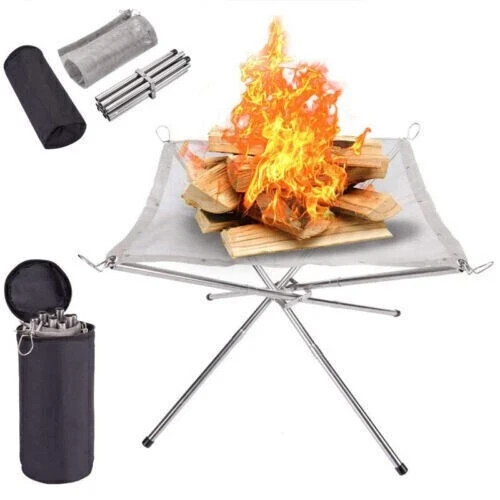 Portable folding fire pit - fire,