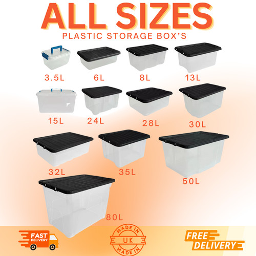 Clear plastic storage boxes - plastic,