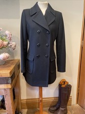 Hobbs Navy Wool Tailored Coat UK 10