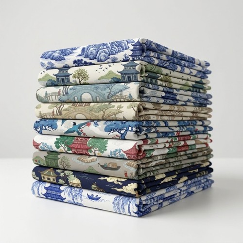 Chinoiserie toile fabric - x,