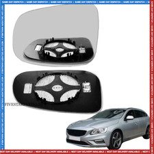 Left passenger  side wing mirror glass for Volvo V60 2010-2018 heated