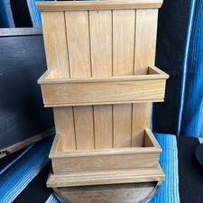 Vintage Wood Wall Shelf Curio Shadow Box Farmhouse Country