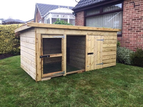 Dog kennel and - run,