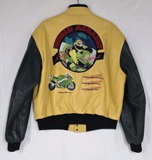 Vtg 1993 Scott Russell/Rob Muzzy Kawasaki Superbike Embroidered Leather Jacket 