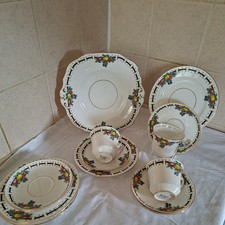 Lawleys Wetley Tea Set, Trios, Sandwich plate, spares c1921