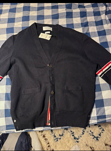 Thom browne navy neck - browne, button