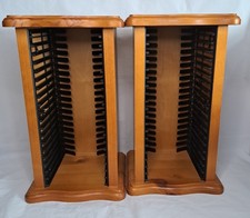 Vintage 1998 Handmade Pine CD Rack Storage - Set Of Two!