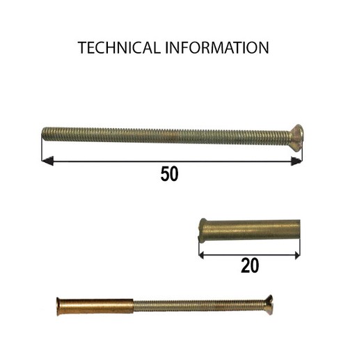 Brassed connecting screws - brassed, m3