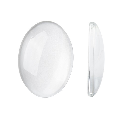 Oval clear glass domed - clear,