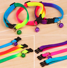 Rainbow Neon Rave Cute Adjustable Collar Cat Kitten Rabbit Bell Party Buckle UK
